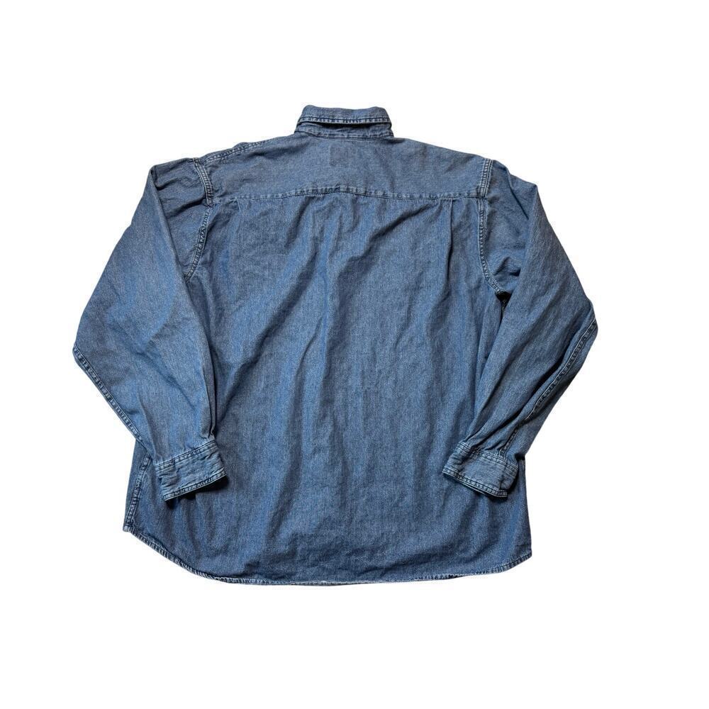 WRANGLER long sleeve Denim Button up Shirt, Men's Size XXL, Vintage 90's - Picture 2 of 11